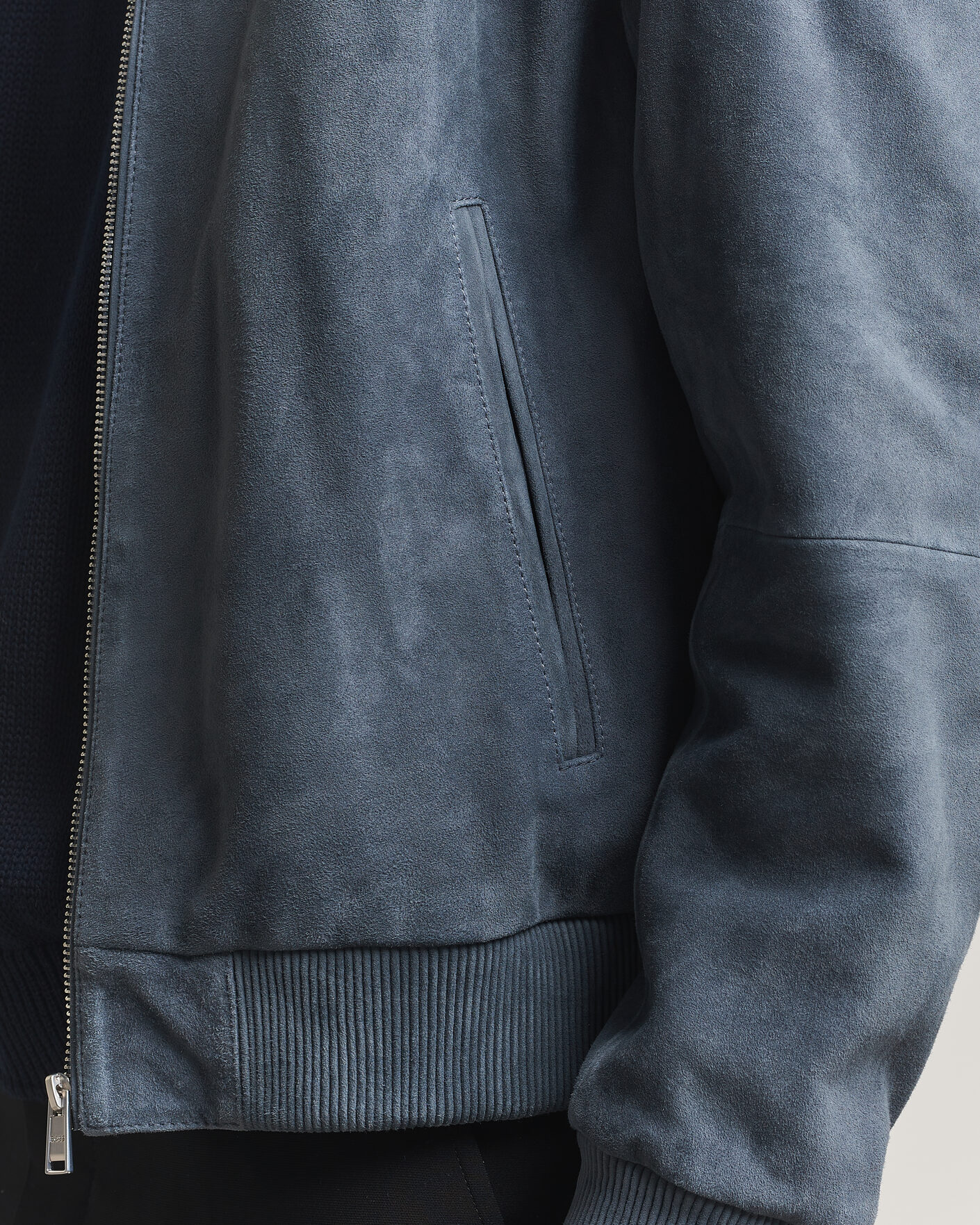 Homme | Manteaux Et Vestes | BOSS BLACK | Muller Suede Jacket Open Blue