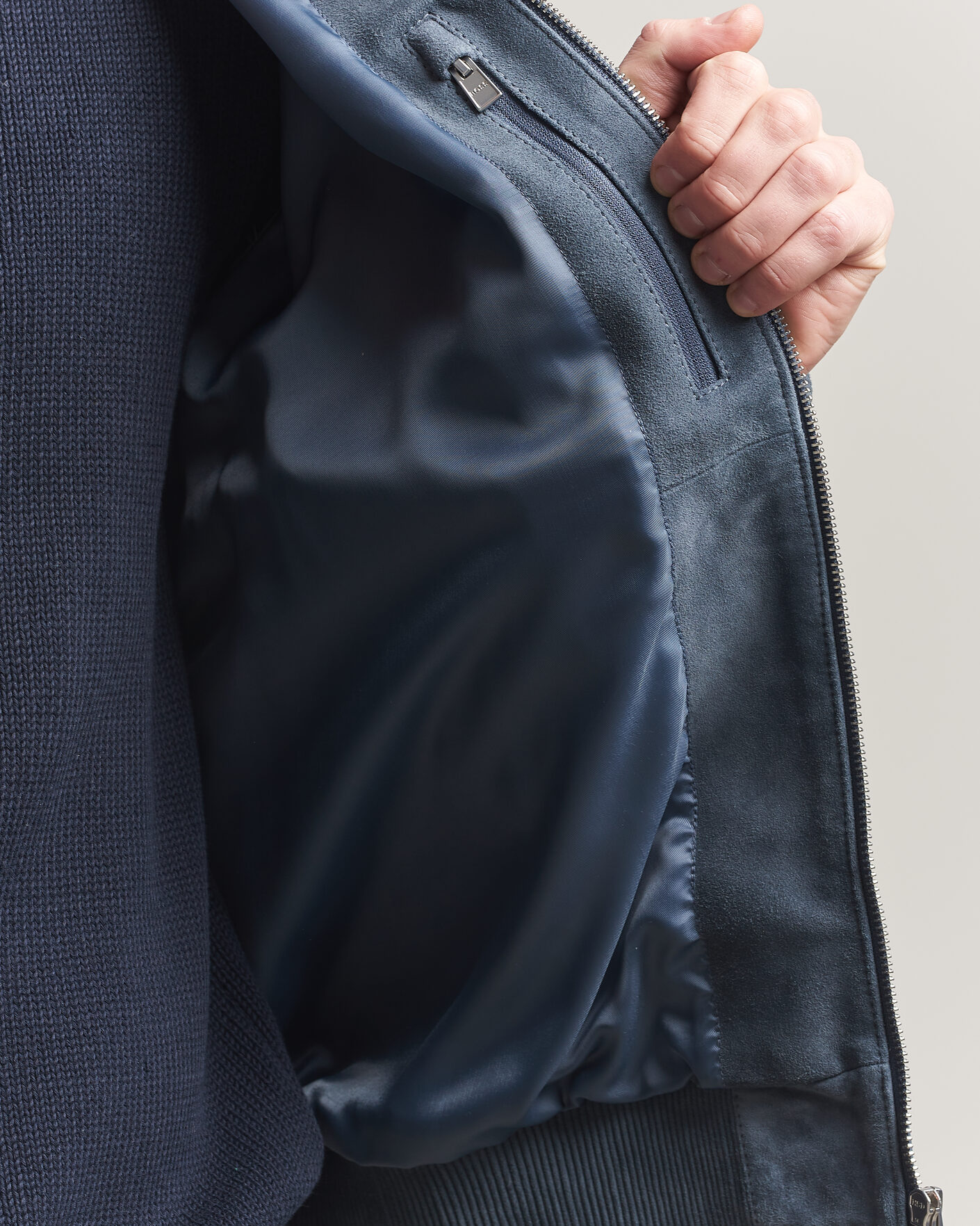 Homme | Manteaux Et Vestes | BOSS BLACK | Muller Suede Jacket Open Blue