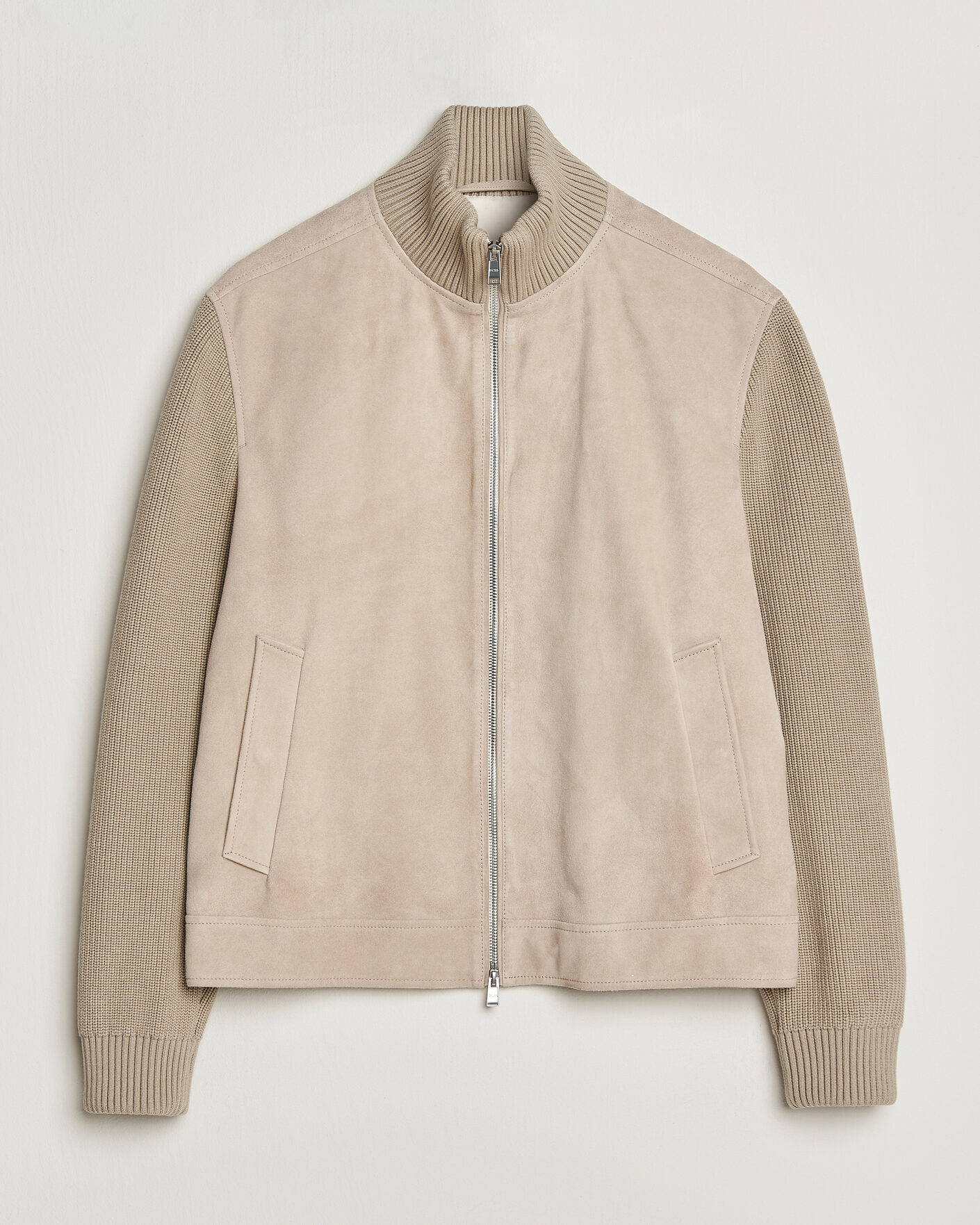 Homme | Manteaux Et Vestes | BOSS BLACK | Maven Suede Hybrid Jacket Open White