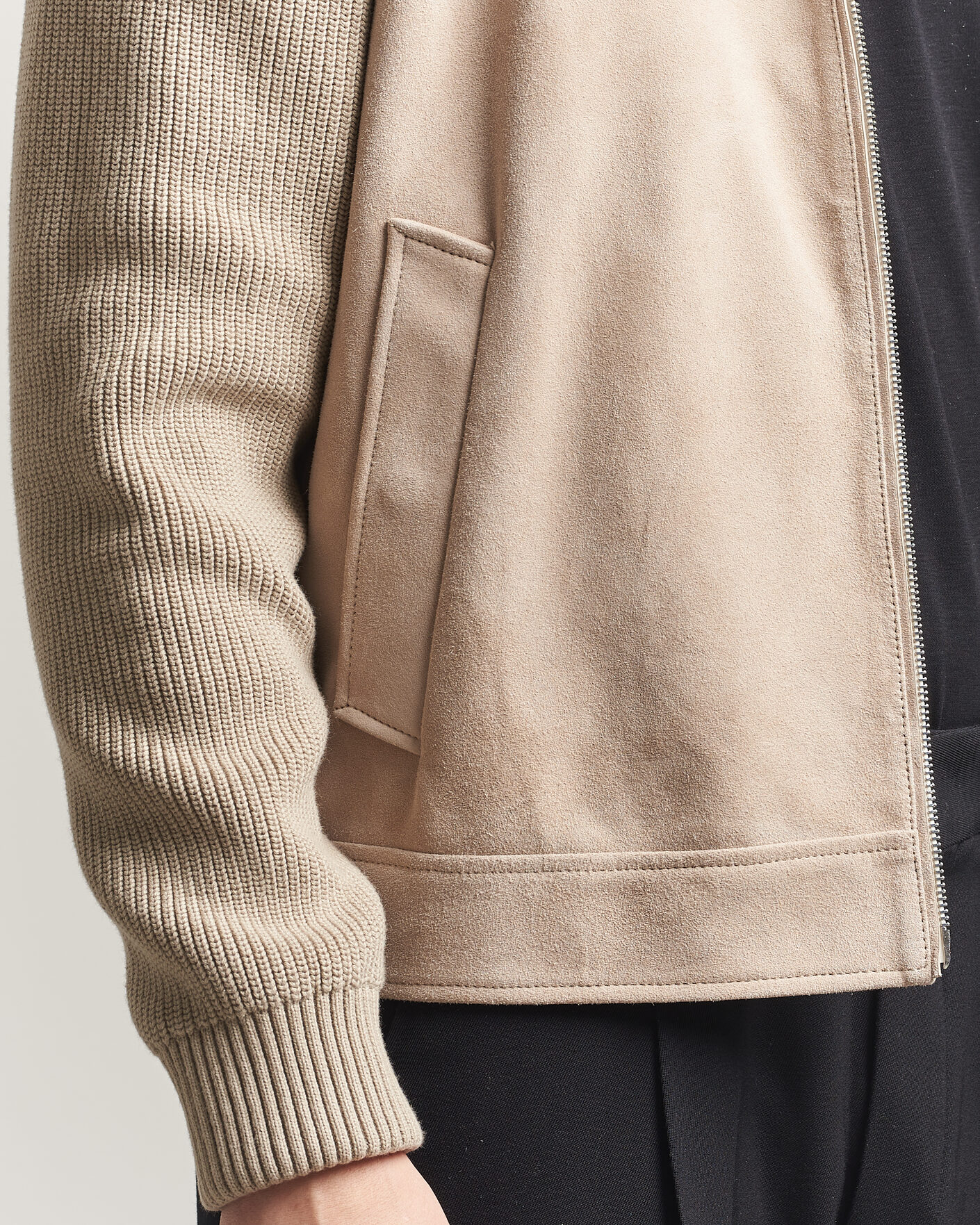 Homme | Manteaux Et Vestes | BOSS BLACK | Maven Suede Hybrid Jacket Open White