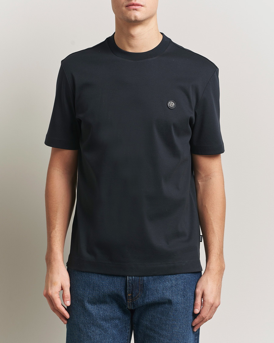 Homme | T-shirts | BOSS BLACK | Taut Regular Fit T-Shirt Dark Blue