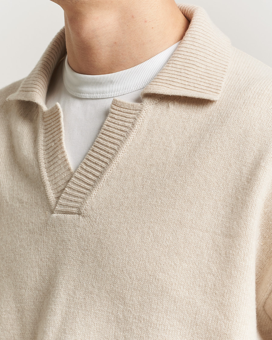 Homme | Pulls Et Tricots | BOSS BLACK | Ucari Wool Knitted Polo Open White