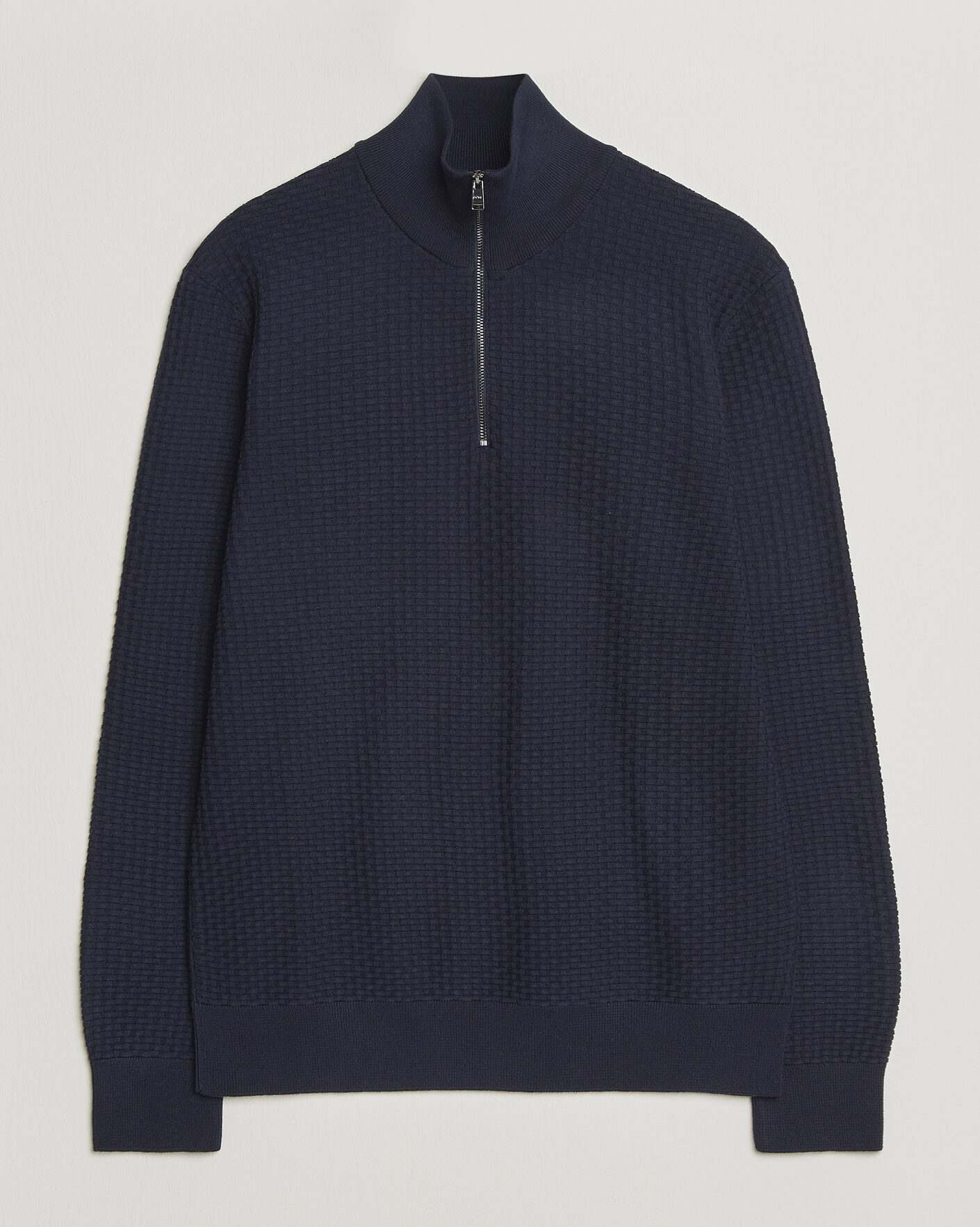 Homme | Pulls Et Tricots | BOSS BLACK | Ulicio Structured Knitted Half Zip Dark Blue