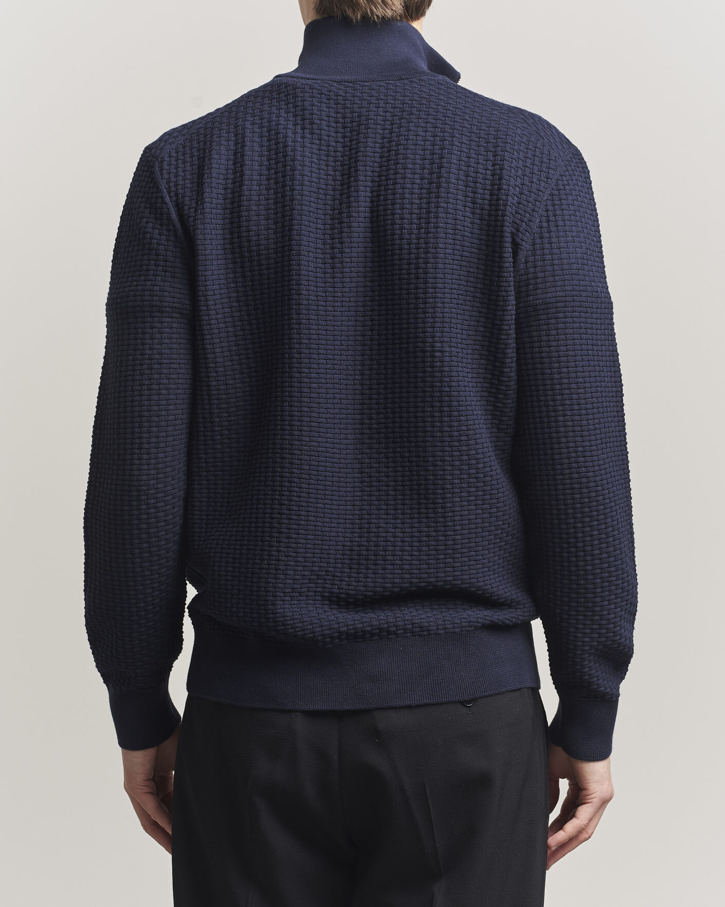 Homme | Pulls Et Tricots | BOSS BLACK | Ulicio Structured Knitted Half Zip Dark Blue