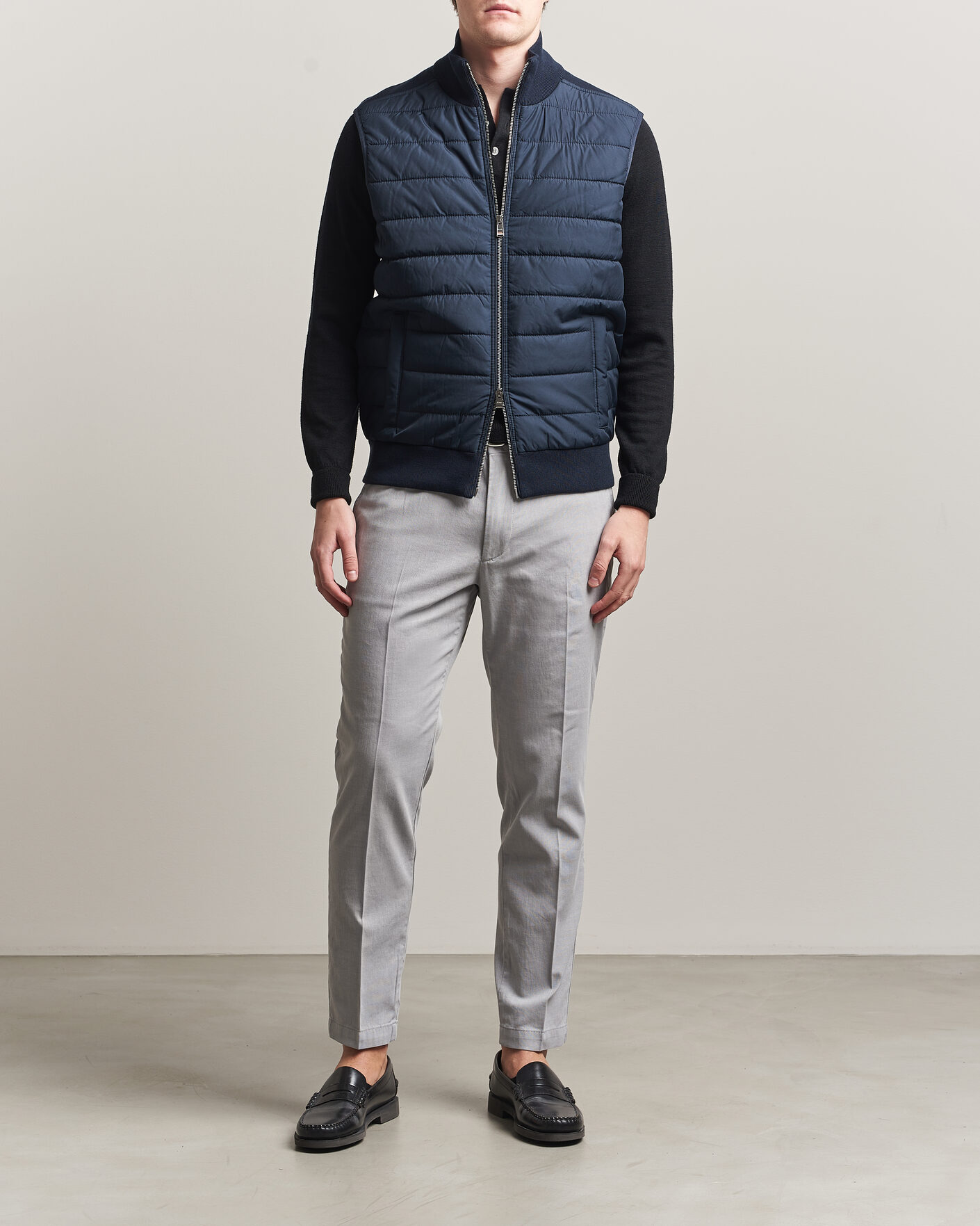Homme | Gilets | BOSS BLACK | Urwin Cotton/Wool Vest Dark Blue