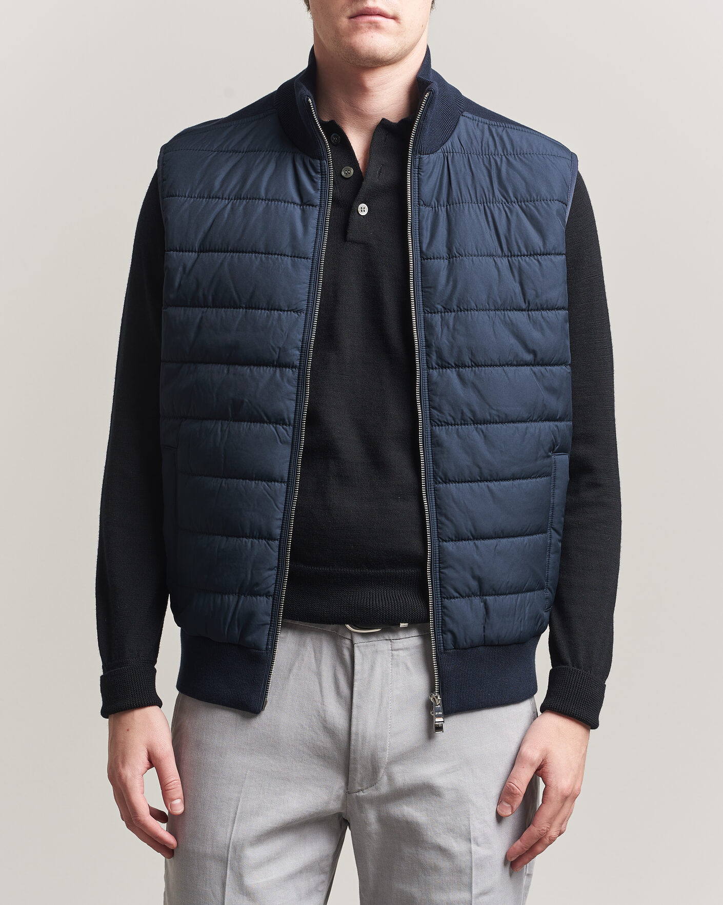 Homme | Gilets | BOSS BLACK | Urwin Cotton/Wool Vest Dark Blue