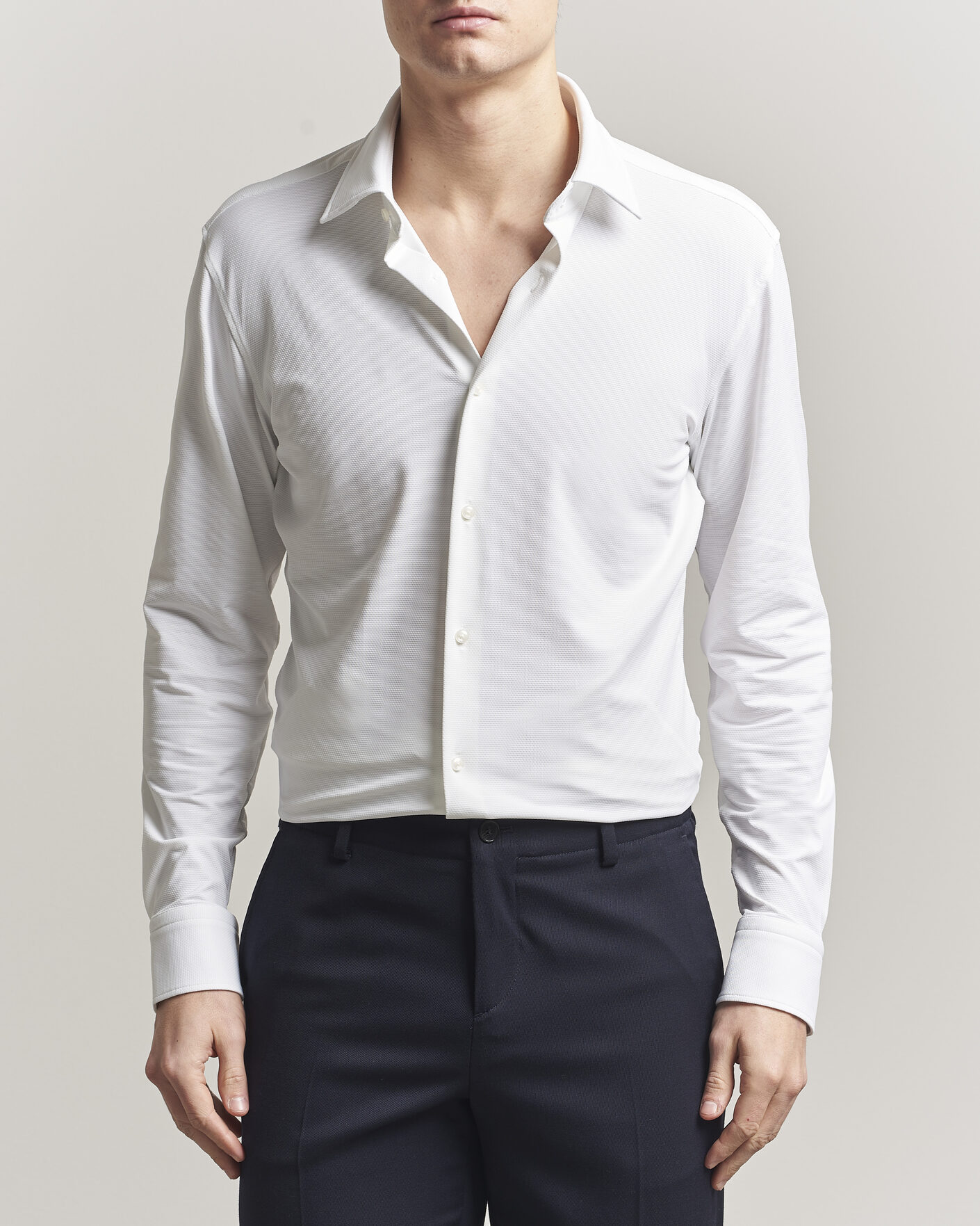 Homme | Chemises | BOSS BLACK | Hank Structured Jersey Shirt White