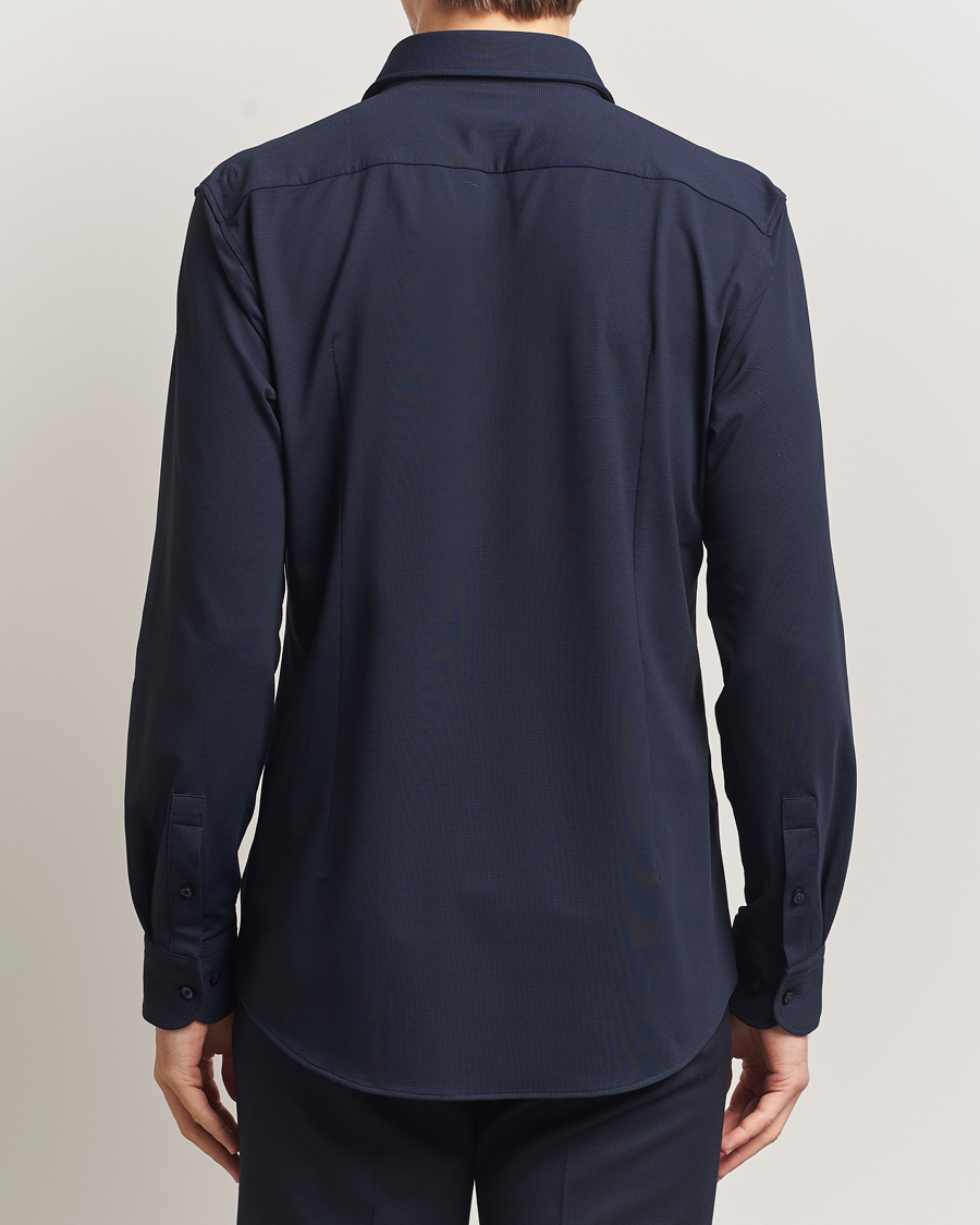 Homme | Chemises | BOSS BLACK | Hank Structured Jersey Shirt Dark Blue