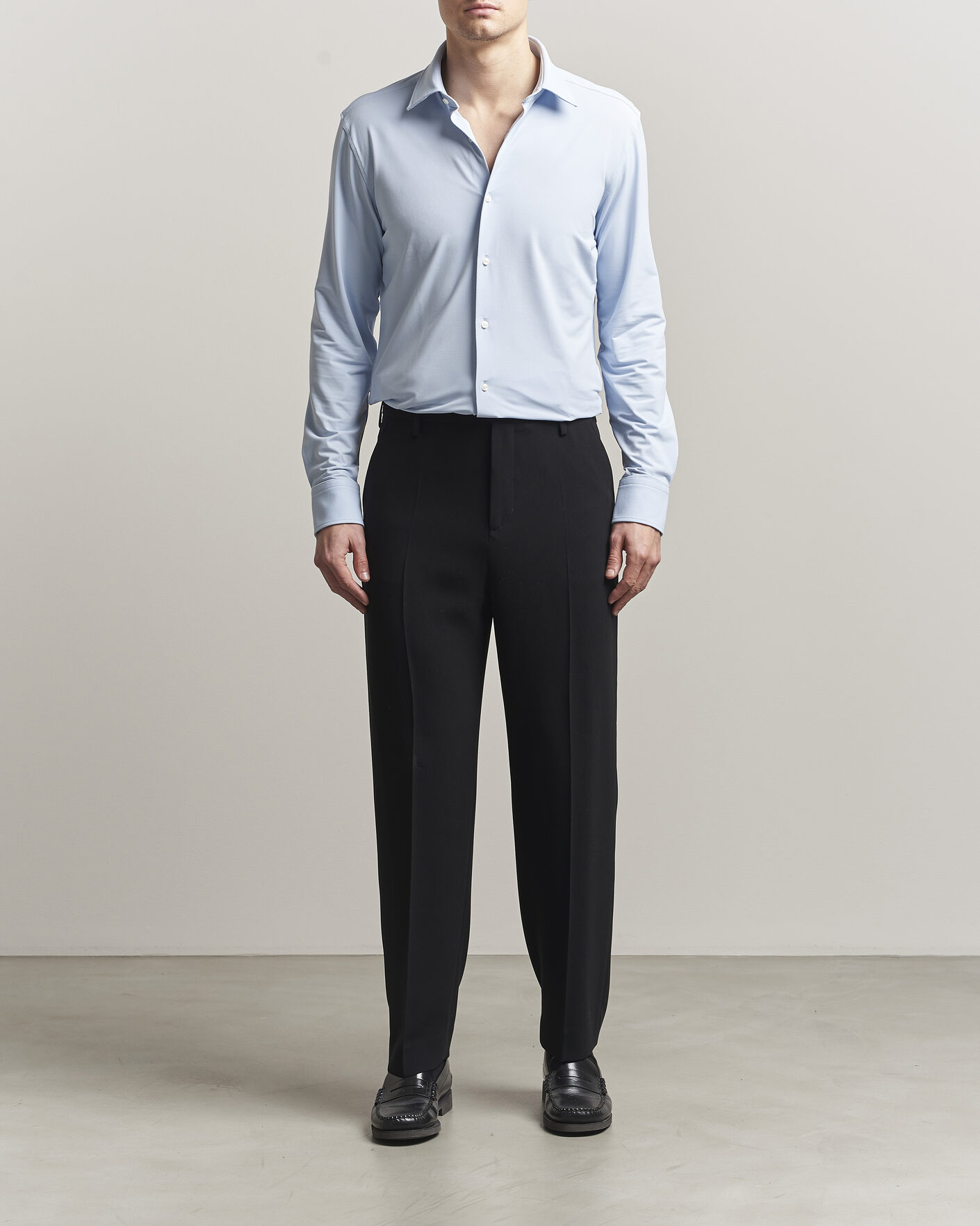 Homme | Chemises | BOSS BLACK | Hank Structured Jersey Shirt Light Blue