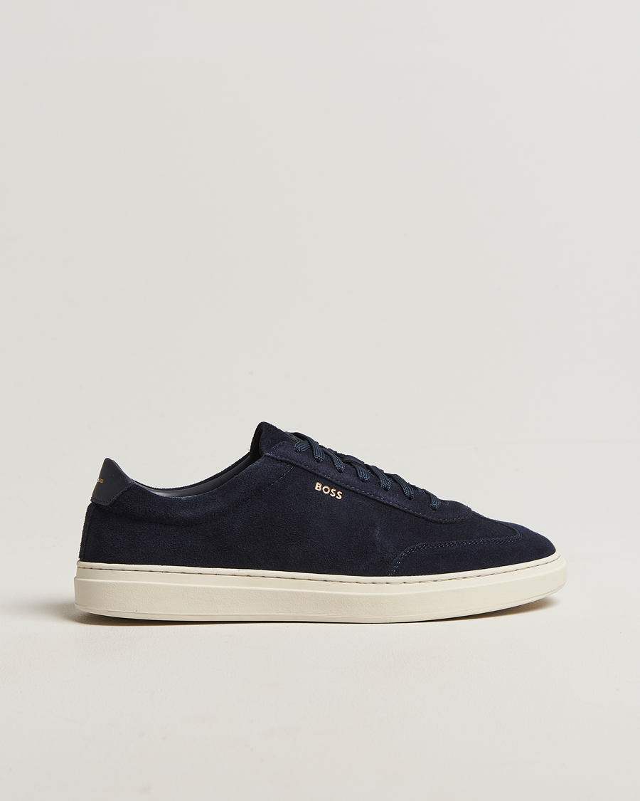 Homme | Baskets | BOSS BLACK | Kieran Suede Sneaker Dark Blue