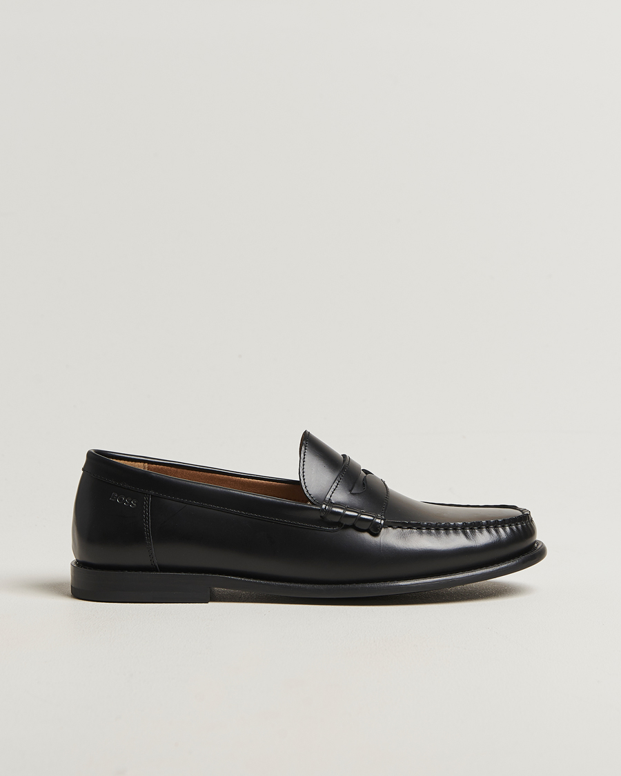 Homme | Loafers | BOSS BLACK | Tevan Leather Moccasin Black