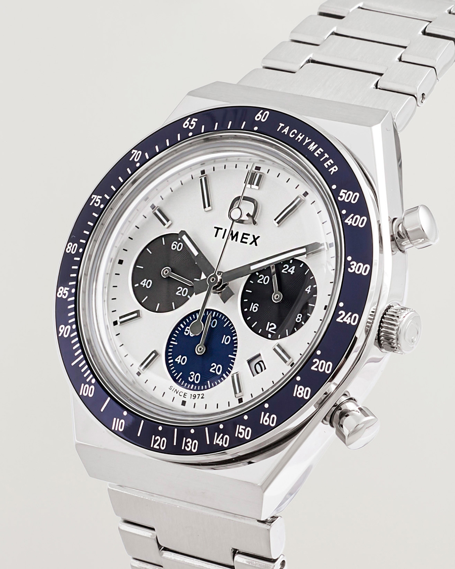 Homme | Timex Q Chronograph Tonal Sub Dials 40mm White Dial | Timex | Q Chronograph Tonal Sub Dials 40mm White Dial