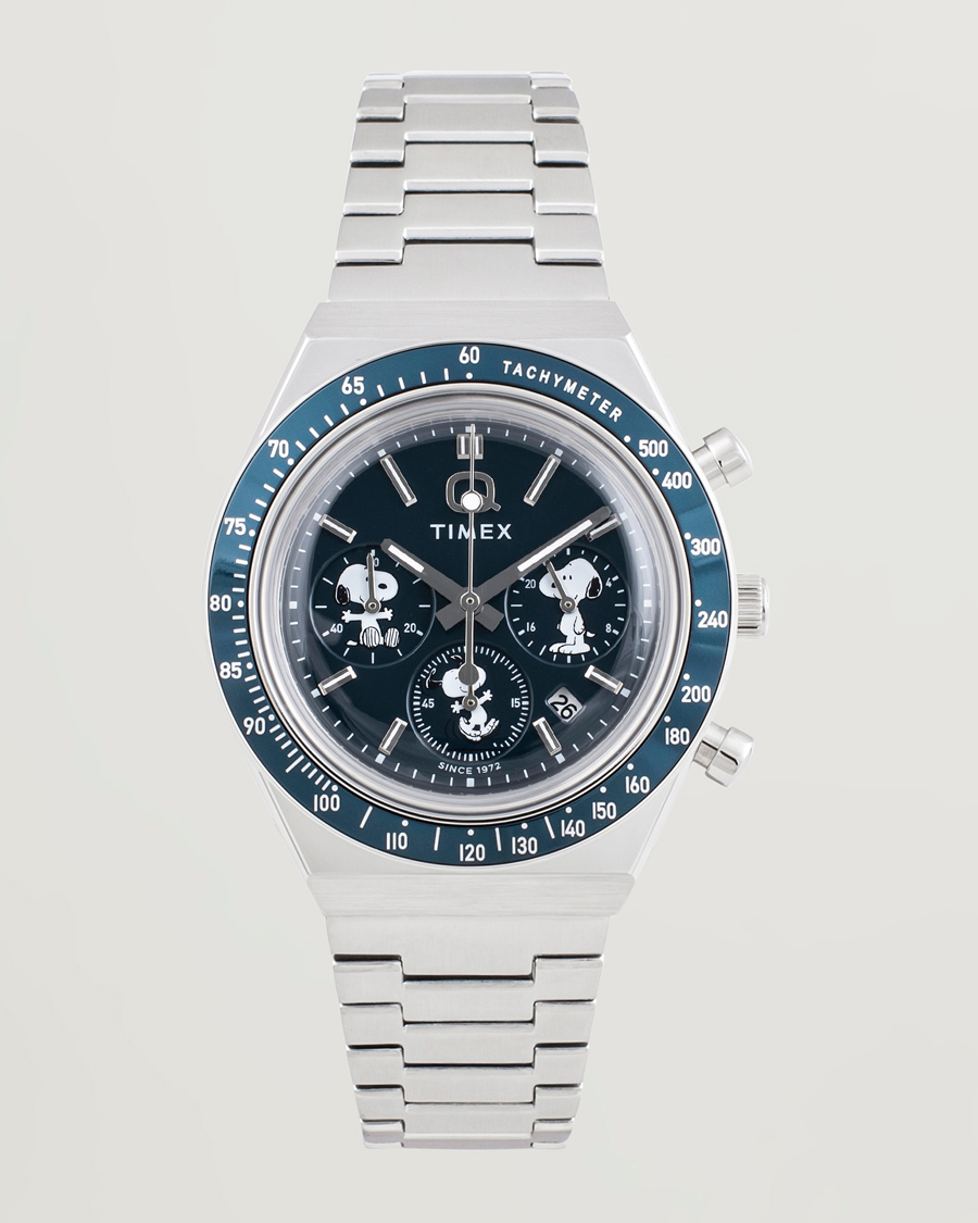 Homme | Timex Timex X Peanuts Q Chronograph Snoopy 40mm Blue Dial | Timex | X Peanuts Q Chronograph Snoopy 40mm Blue Dial