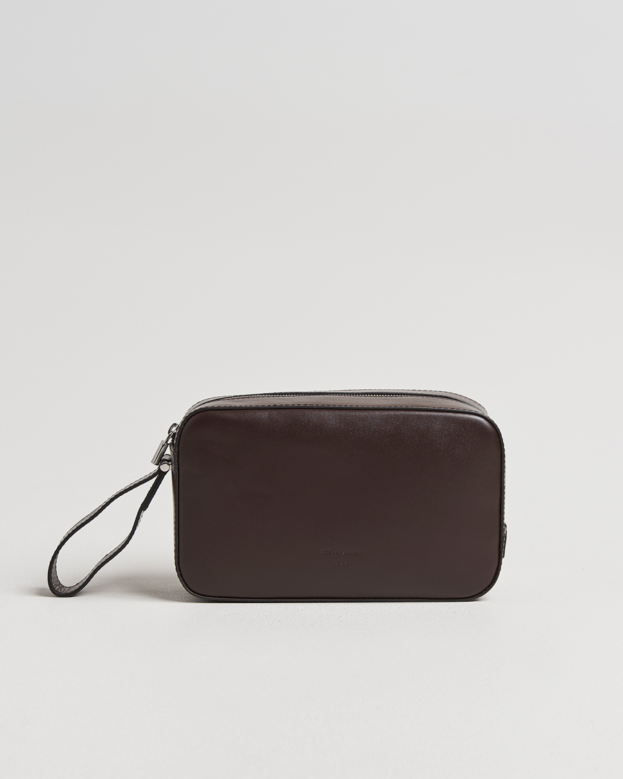 Homme | Sacs | Tiger of Sweden | Balnea Smooth Leather Washbag Dark Brown