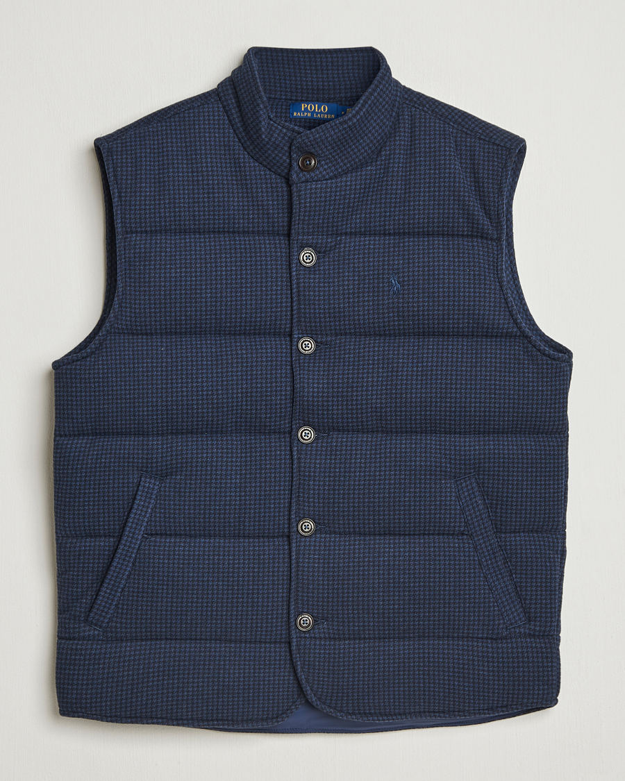 Homme | Gilets | Polo Ralph Lauren | Knitted Dogtooth Vest Winter Navy Heather