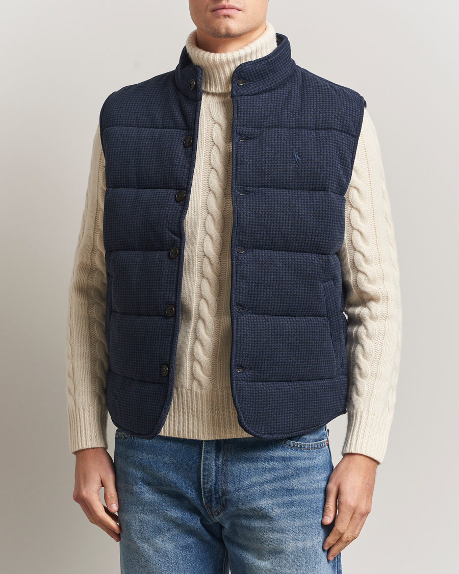 Homme | Gilets | Polo Ralph Lauren | Knitted Dogtooth Vest Winter Navy Heather