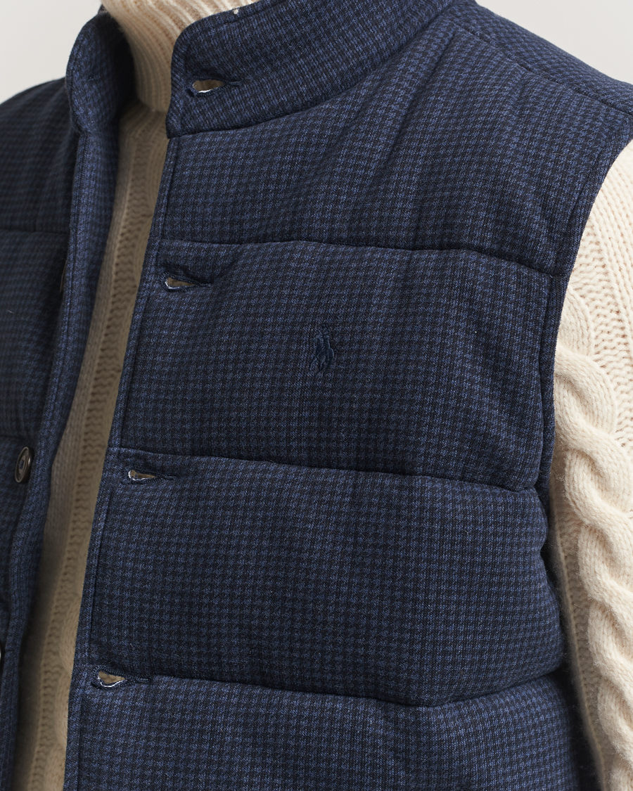 Homme | Gilets | Polo Ralph Lauren | Knitted Dogtooth Vest Winter Navy Heather