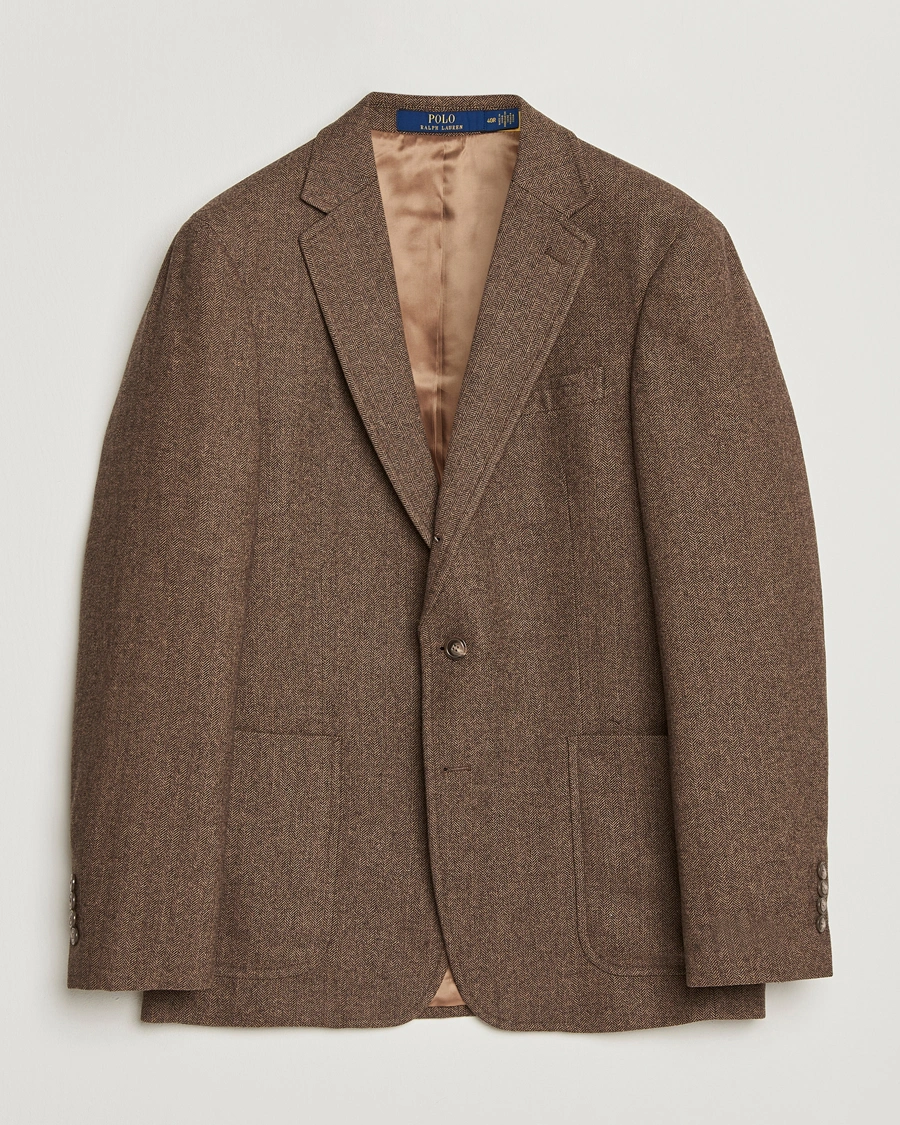 Homme | Blazers | Polo Ralph Lauren | Herringbone Single Breasted Sportcoat Brown/Tan