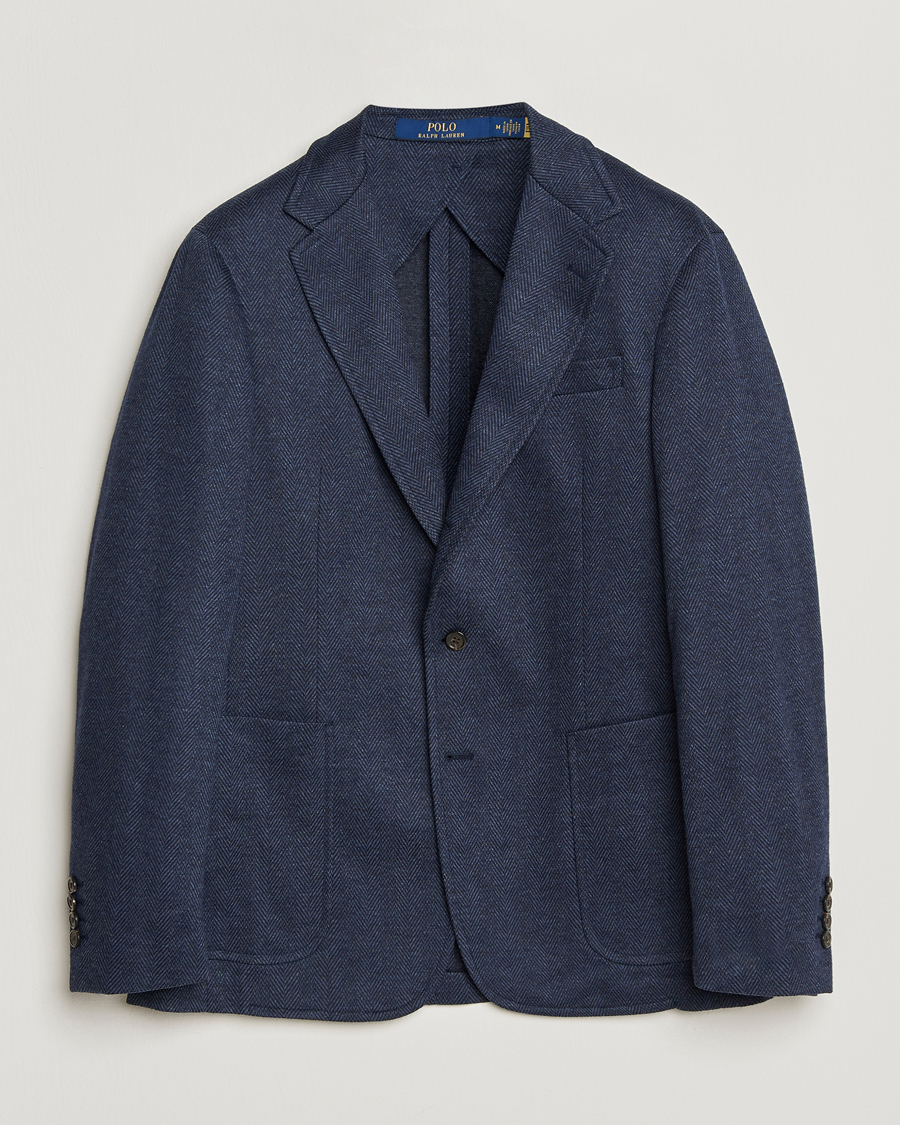 Homme | Blazers | Polo Ralph Lauren | Herringbone Single Breasted Sportcoat Navy Multi