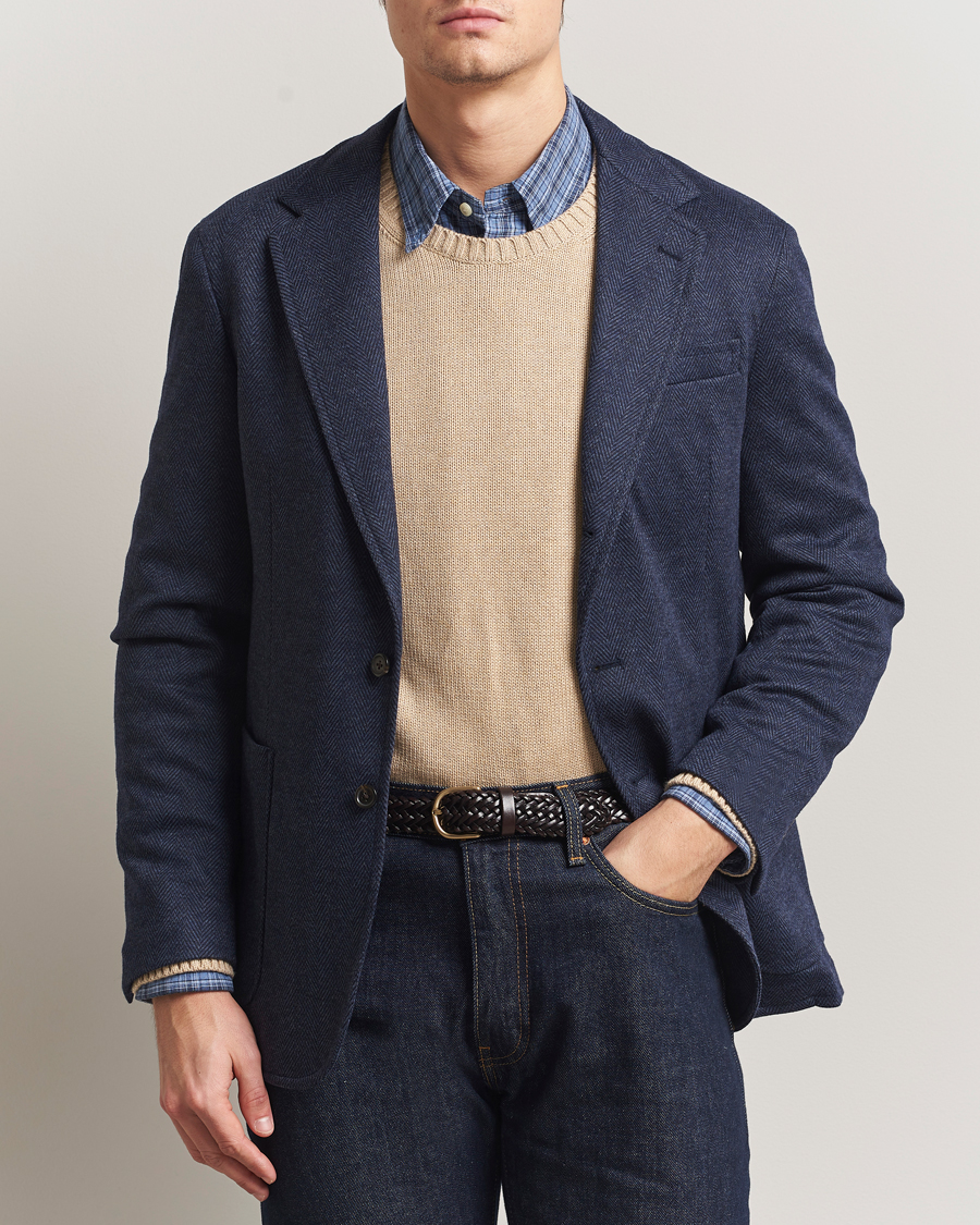Homme | Blazers | Polo Ralph Lauren | Herringbone Single Breasted Sportcoat Navy Multi