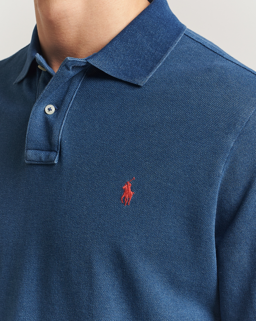 Homme | Polos | Polo Ralph Lauren | Custom Slim Fit Long Sleeve Polo Shirt Medium Indigo