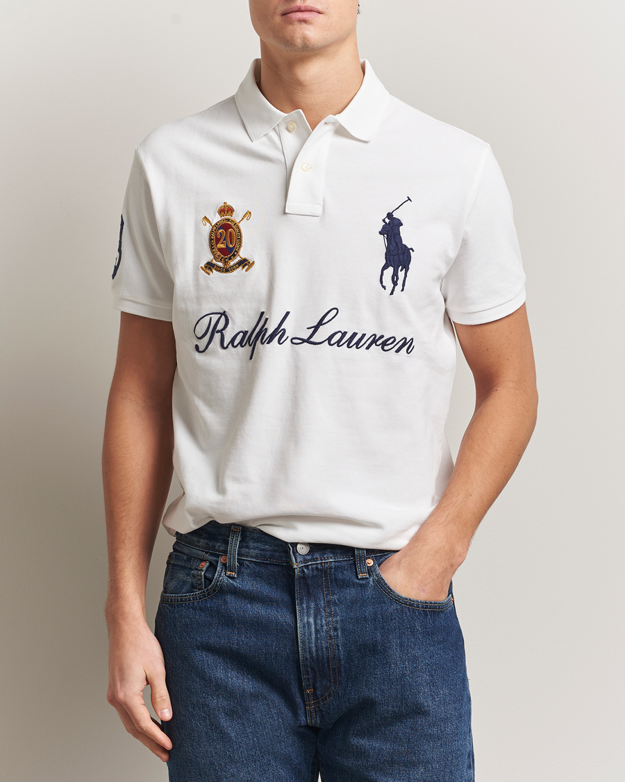 Homme | Polos | Polo Ralph Lauren | Custom Slim Fit Big Pony Polo White