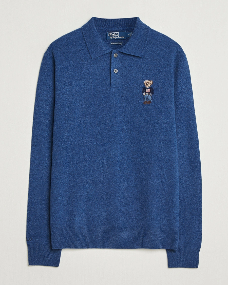 Homme | Polos | Polo Ralph Lauren | Washed Long Sleeve Bear Polo Rustic Navy Heather