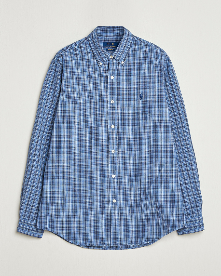 Homme | Chemises | Polo Ralph Lauren | Custom Fit Checked Shirt Blue Heather Multi