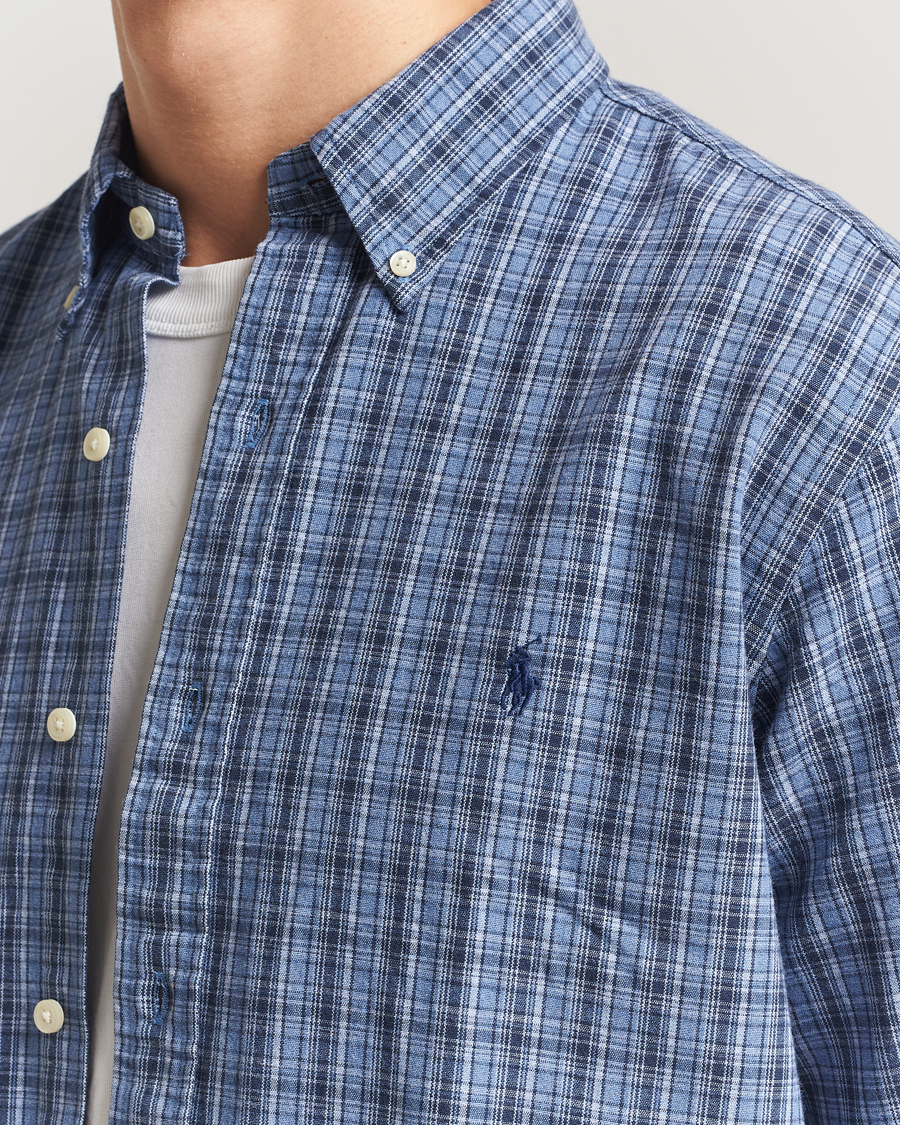 Homme | Chemises | Polo Ralph Lauren | Custom Fit Checked Shirt Blue Heather Multi