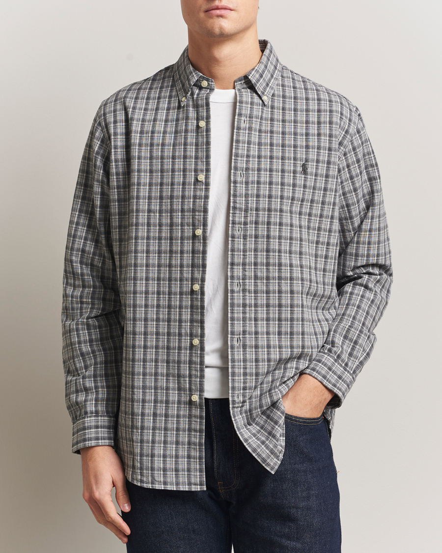 Homme | Chemises | Polo Ralph Lauren | Custom Fit Checked Shirt Grey Heather Multi