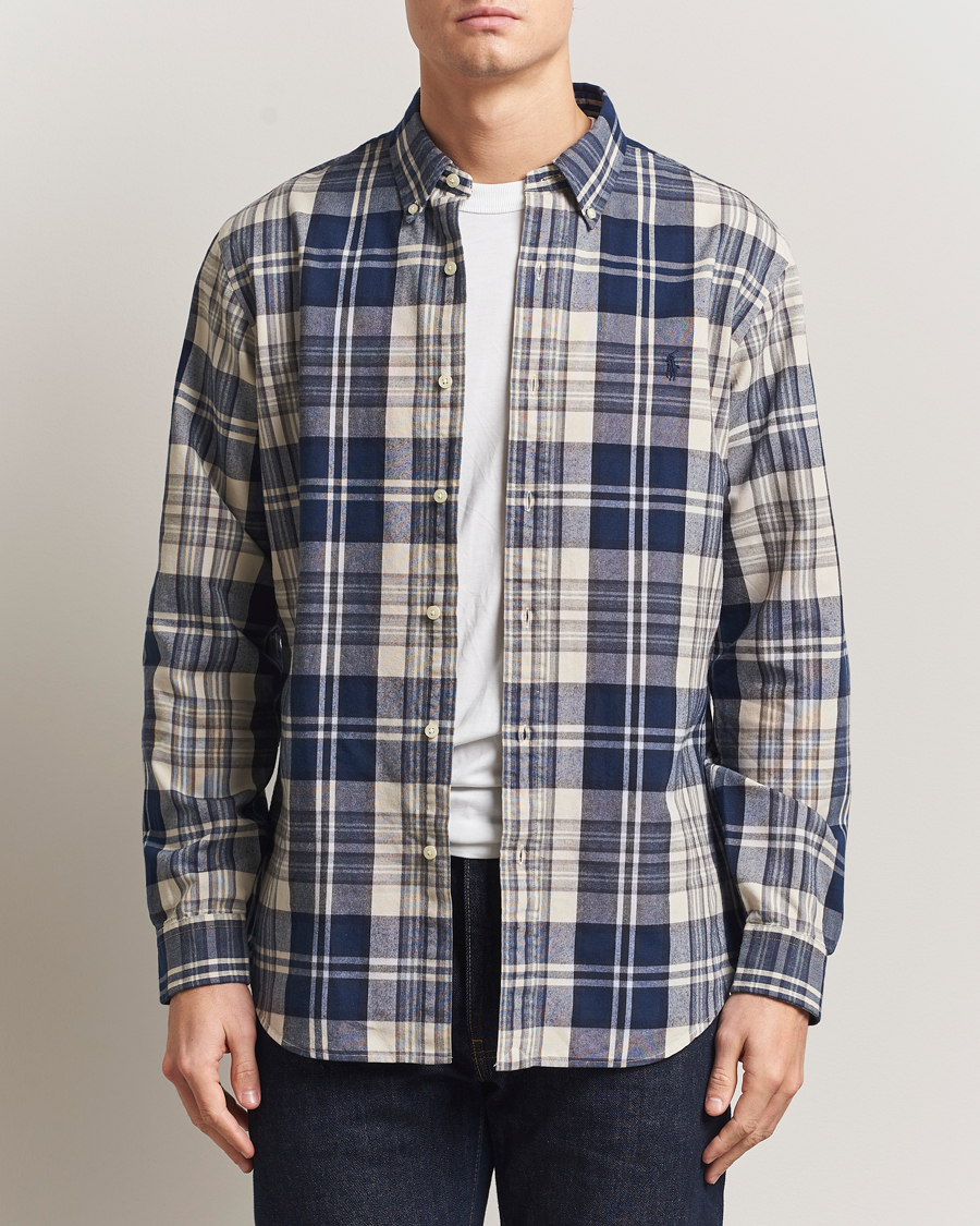 Homme | Chemises | Polo Ralph Lauren | Custom Fit Checked Shirt White/Navy Multi
