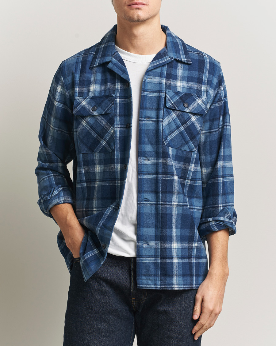 Homme | Chemises | Polo Ralph Lauren | Plainweave Wool Pocket Shirt Blue Heather Multi