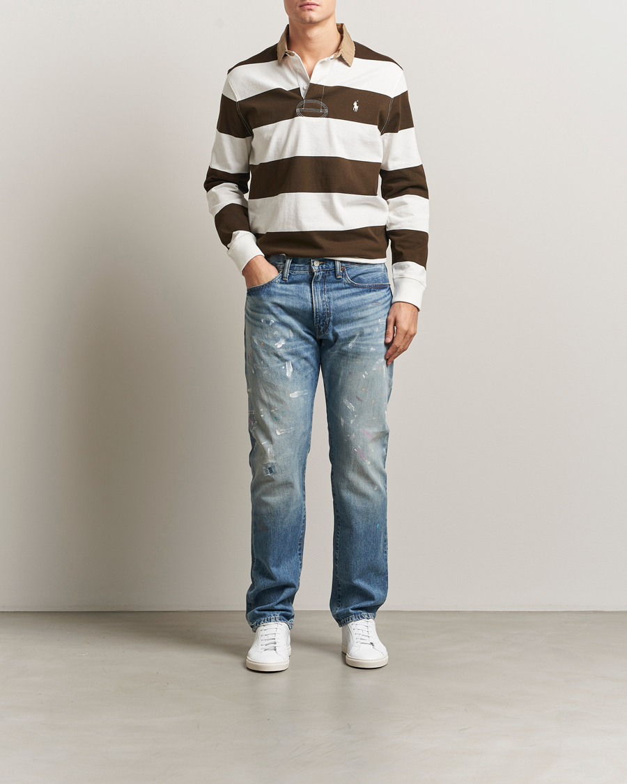 Homme | Pulls Et Tricots | Polo Ralph Lauren | Long Sleeve Rugby Sweater Dark Brown/Cream