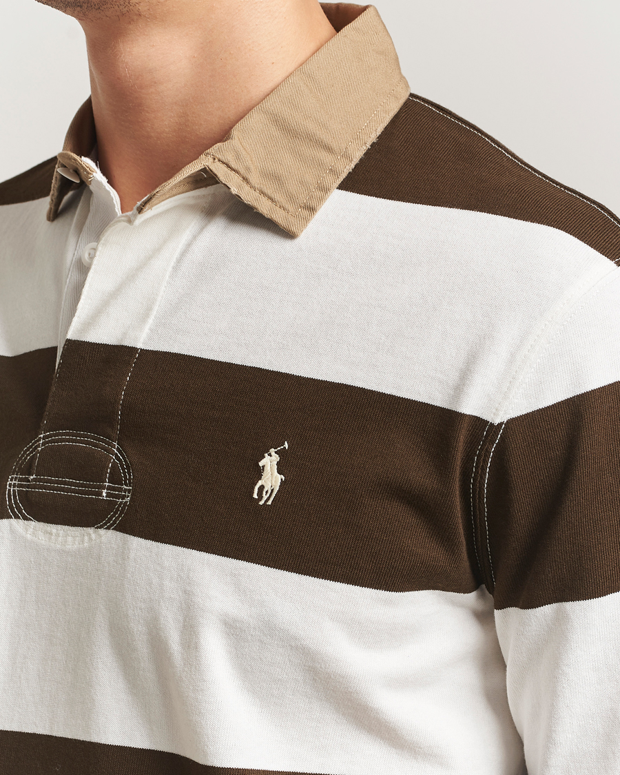 Homme | Pulls Et Tricots | Polo Ralph Lauren | Long Sleeve Rugby Sweater Dark Brown/Cream