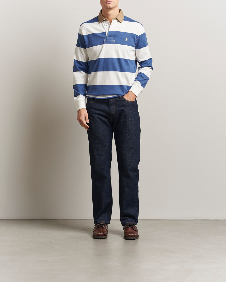 Homme | Pulls Et Tricots | Polo Ralph Lauren | Long Sleeve Rugby Sweater Old Royal/Cream