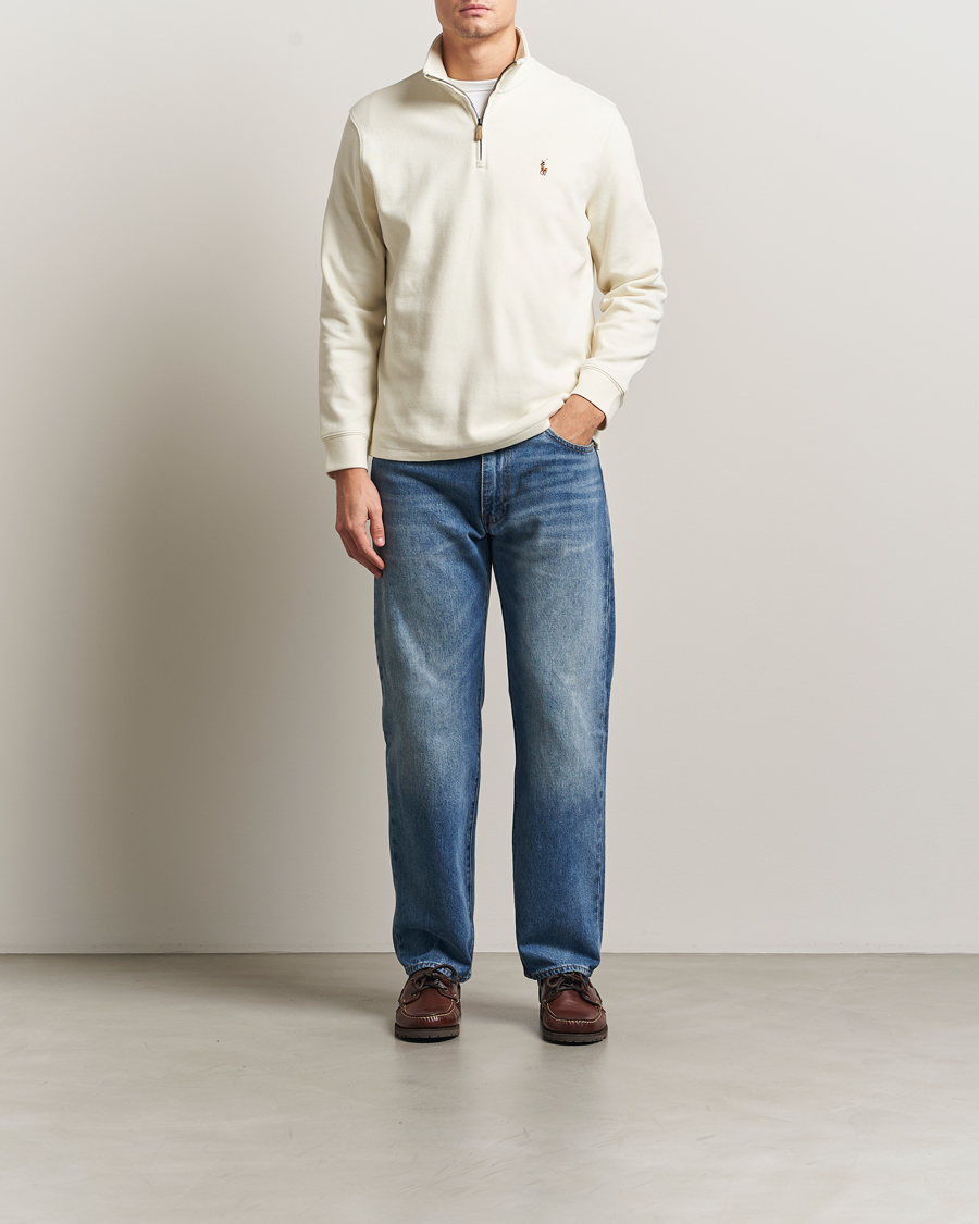 Homme | Pulls Et Tricots | Polo Ralph Lauren | Double Knitted Half Zip Parchment Cream