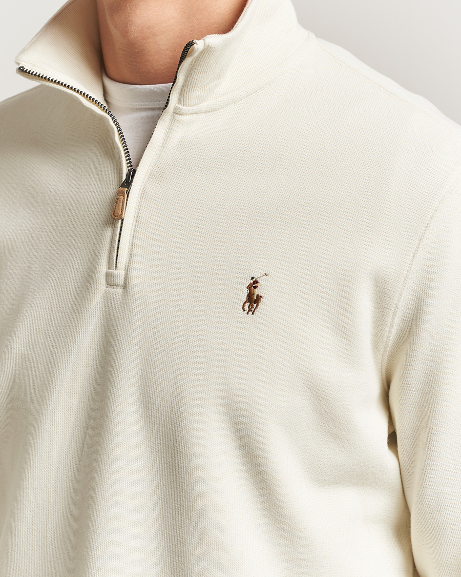Homme | Pulls Et Tricots | Polo Ralph Lauren | Double Knitted Half Zip Parchment Cream