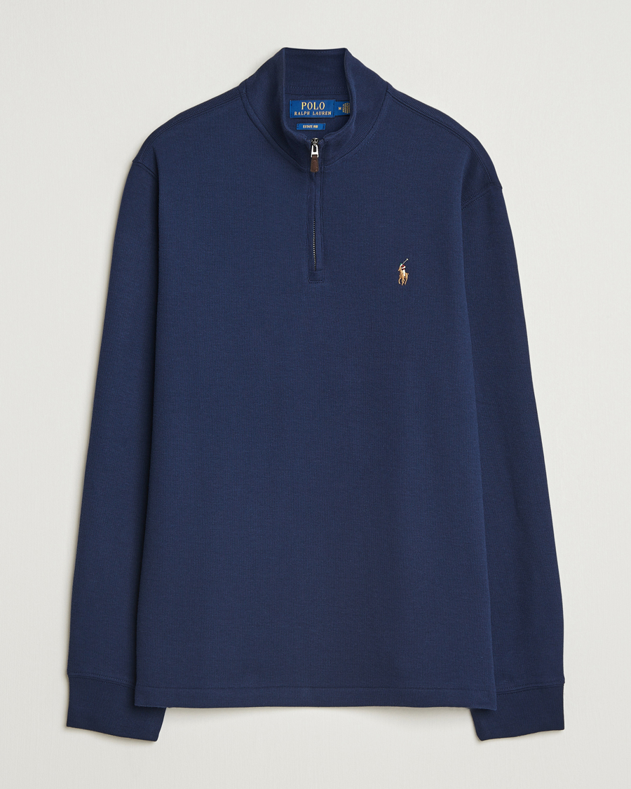 Homme | Pulls Et Tricots | Polo Ralph Lauren | Double Knitted Half Zip Cruise Navy