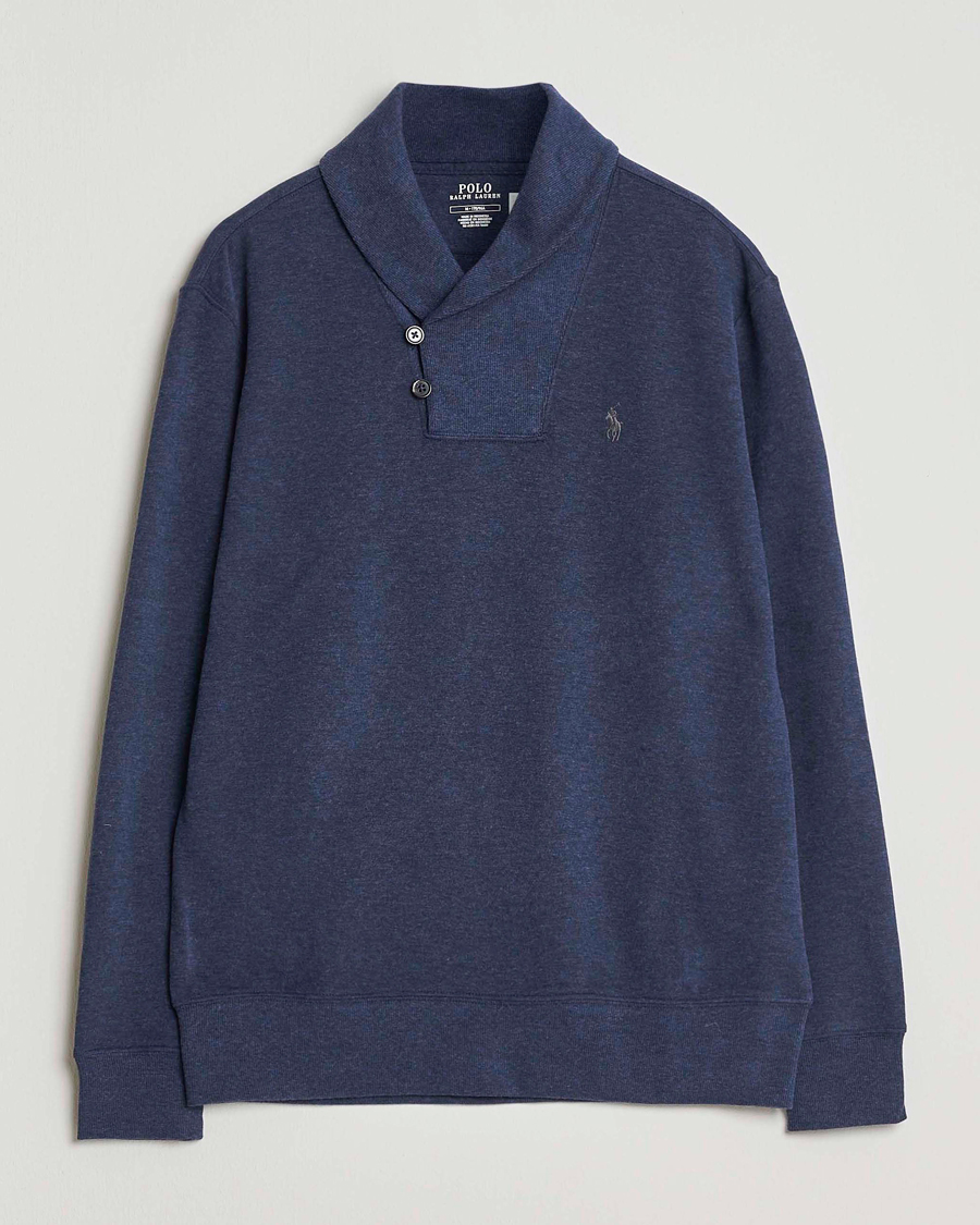 Homme | Pulls Et Tricots | Polo Ralph Lauren | Double Knitted Shawl Collar Sweater Navy Heather