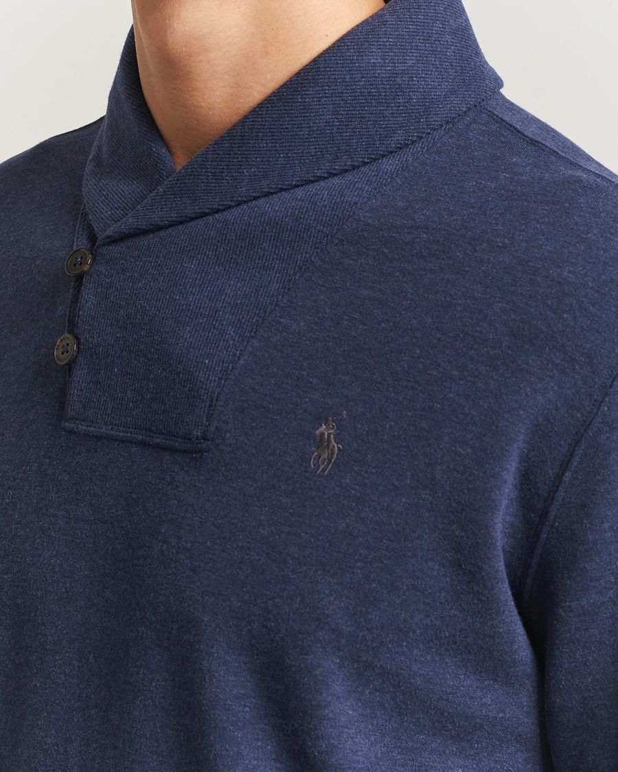 Homme | Pulls Et Tricots | Polo Ralph Lauren | Double Knitted Shawl Collar Sweater Navy Heather
