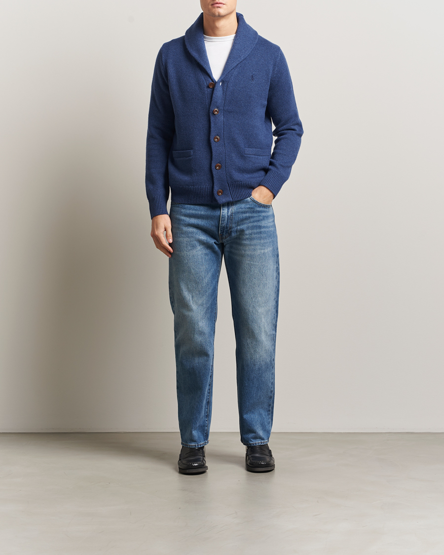 Homme | Pulls Et Tricots | Polo Ralph Lauren | Wool/Cashmere Shawl Collar Cardigan Navy Heather