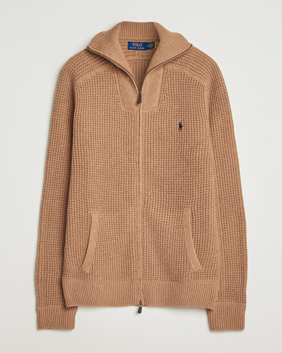 Homme | Pulls Et Tricots | Polo Ralph Lauren | Cotton/Wool Full Zip Brown Sugar Melange