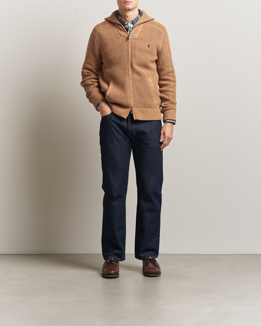 Homme | Pulls Et Tricots | Polo Ralph Lauren | Cotton/Wool Full Zip Brown Sugar Melange