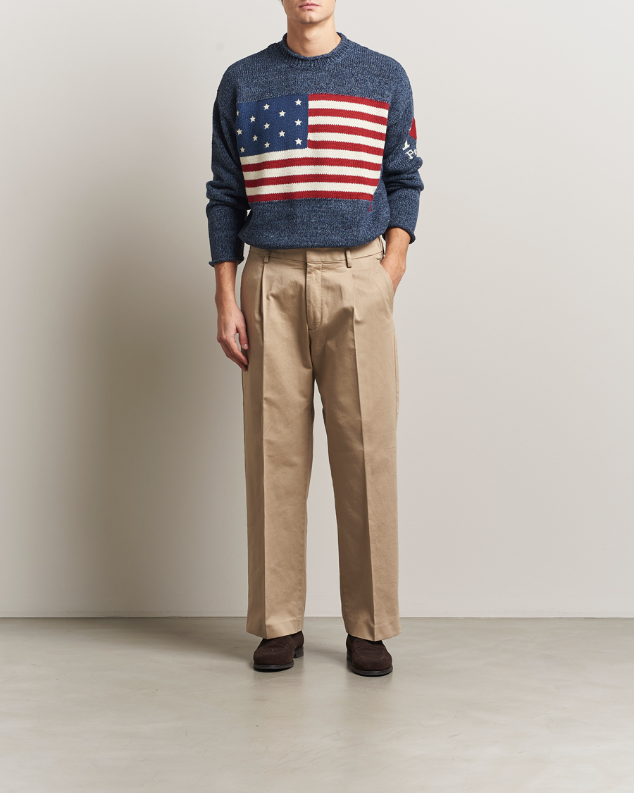 Homme | Pulls Et Tricots | Polo Ralph Lauren | Cotton Flag Sweater Blue Marl