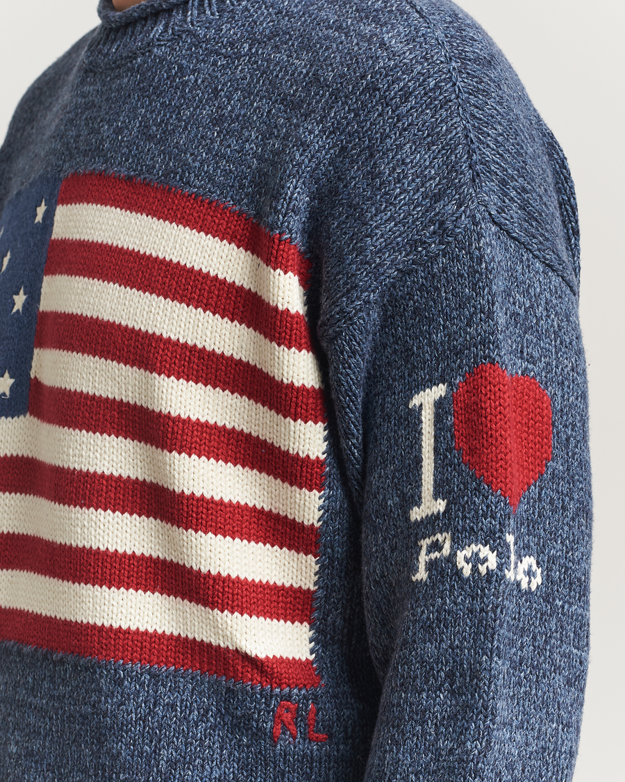 Homme | Pulls Et Tricots | Polo Ralph Lauren | Cotton Flag Sweater Blue Marl