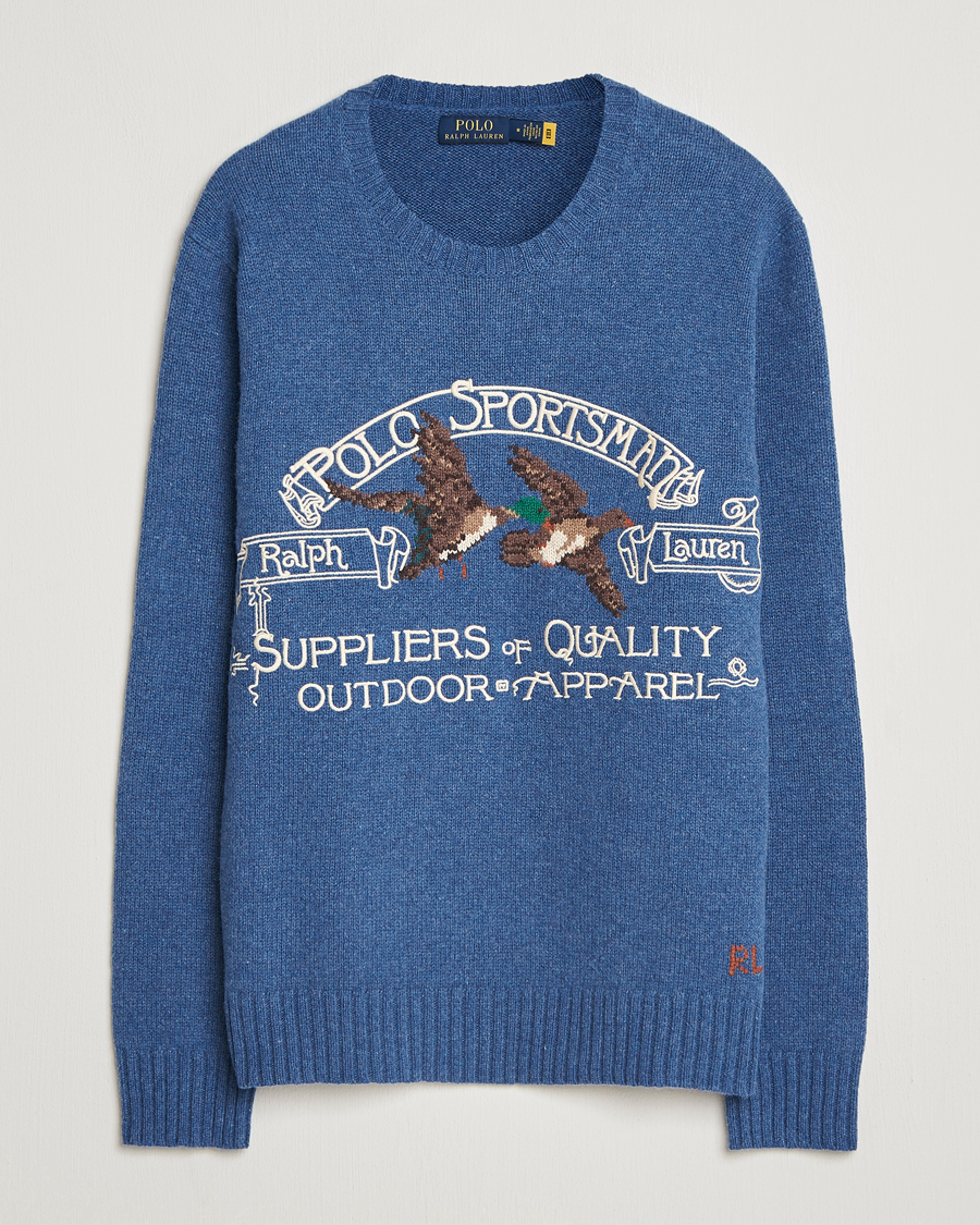 Homme | Pulls Et Tricots | Polo Ralph Lauren | Cotton/Wool Printed Sweater Blue Multi
