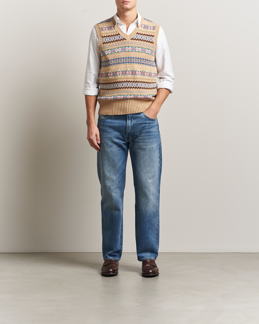 Homme | Pulls Et Tricots | Polo Ralph Lauren | Cotton Wool Long Sleeve Sweater Tan Multi
