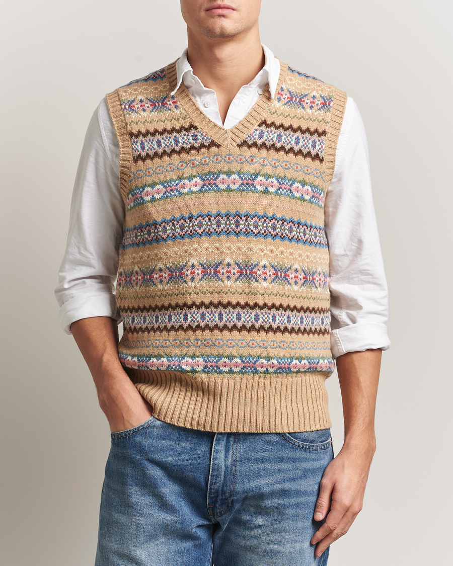 Homme | Pulls Et Tricots | Polo Ralph Lauren | Cotton Wool Long Sleeve Sweater Tan Multi