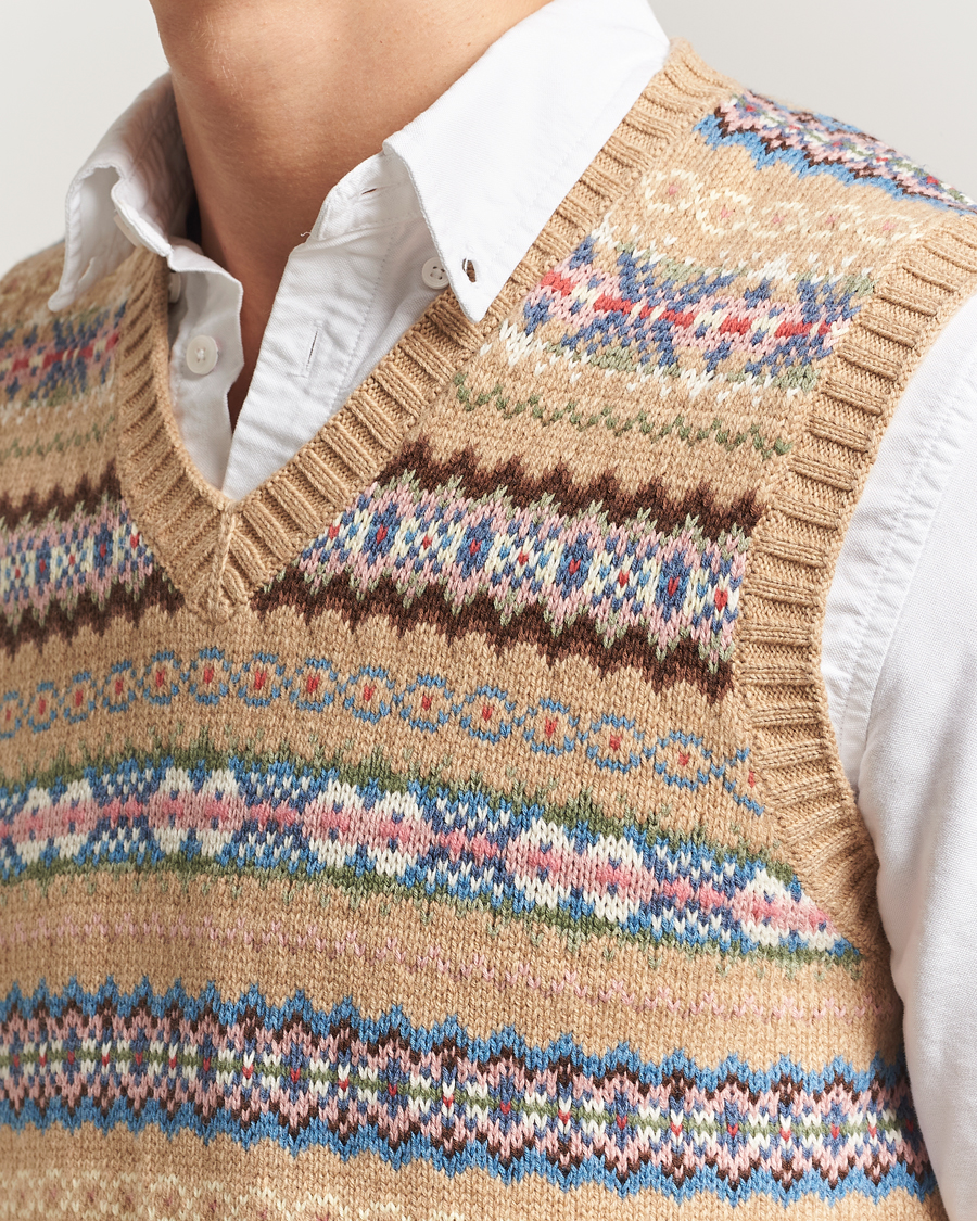 Homme | Pulls Et Tricots | Polo Ralph Lauren | Cotton Wool Long Sleeve Sweater Tan Multi