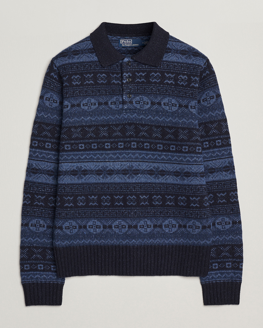 Homme | Pulls Et Tricots | Polo Ralph Lauren | Wool/Linen Blend Long Sleeve Sweater Navy Multi